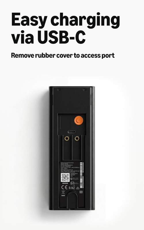 Ring Battery Doorbell (newest model), Retinal 2K with wide-angle video, up to 6x gallery