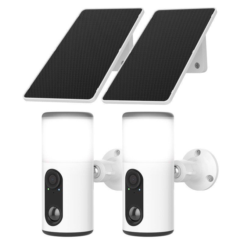 Solar Cameras Wireless Outdoor with Light,2K Porch Floodlight with Color Nigh…