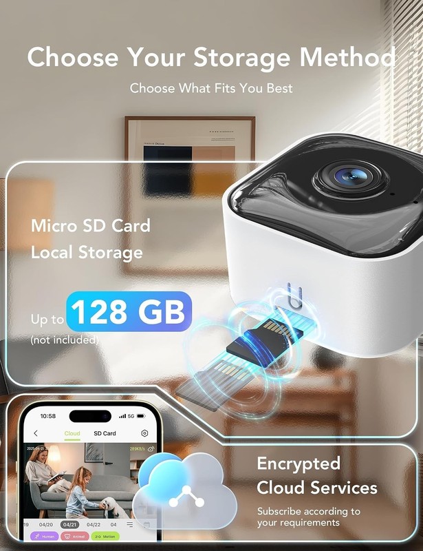 2.4G/5G WiFi Pet Camera - 32ft Night Vision & Motion Detection for Home Security gallery