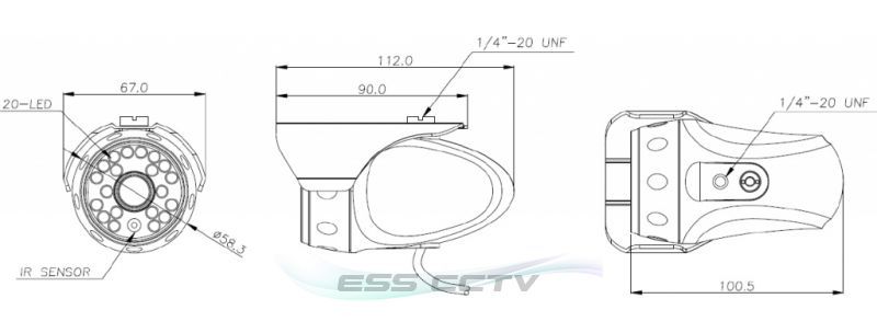 KT&C OMNI EZ HD-TVI Camera 1080p Outdoor Bullet IR, 20 Smart IR LED, 3.6mm Lens gallery