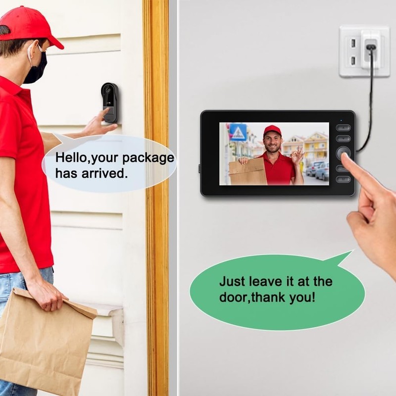 Doorbell Camera Wireless No Subscription with Monitor for Home/Apartment, Video gallery