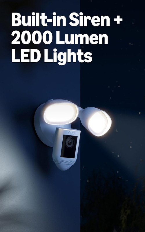 Floodlight Cam Wired Pro, Home or Business Security, Retinal 2K Video, Color Nig gallery