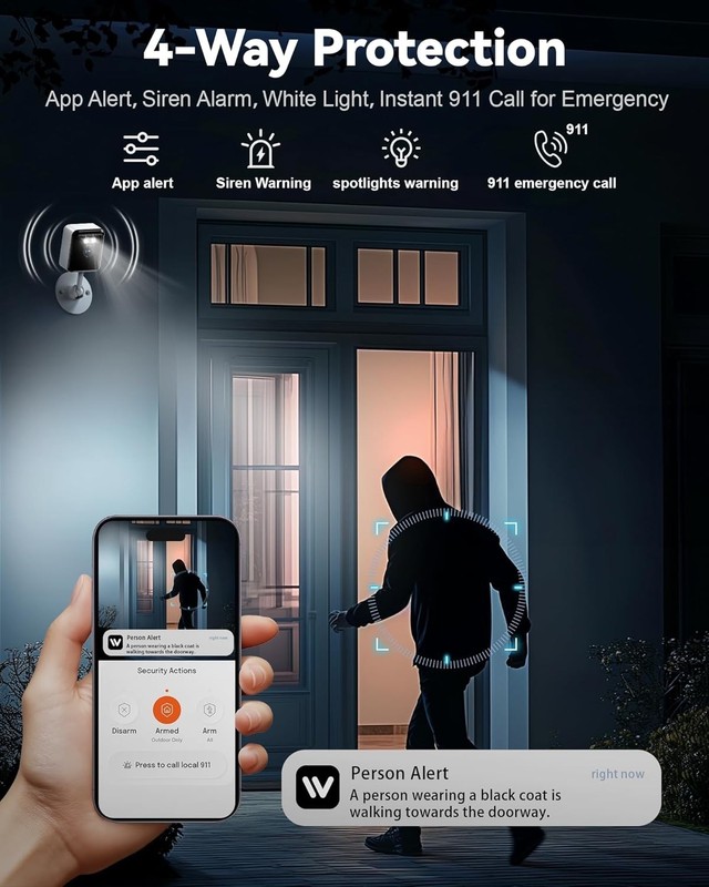 2K Home Security Camera with AI Text Recognition & Night Vision - Solar Powered gallery