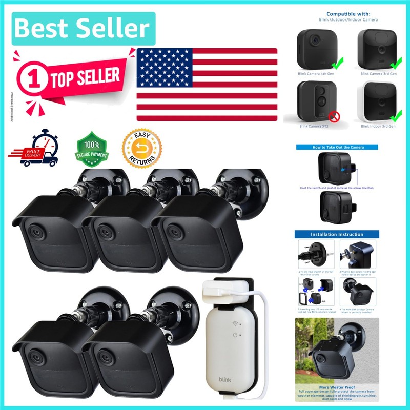5-Pack Blink Outdoor Camera Mount Bracket with 360° Viewing for Outdoor Security