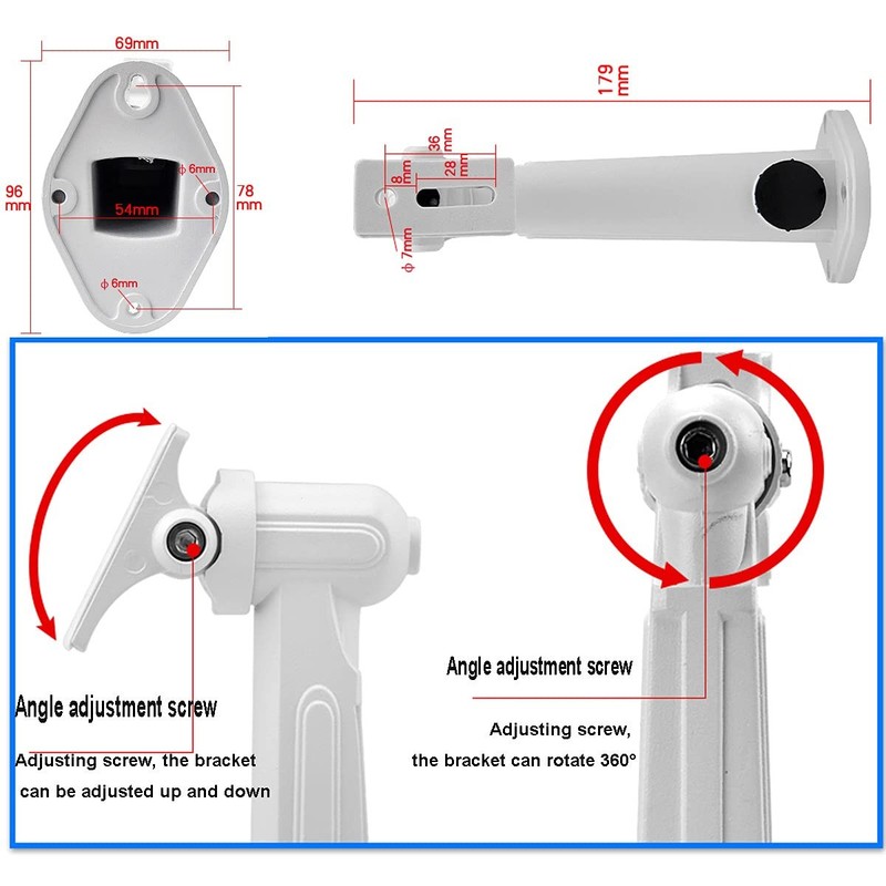 CCTV Security Camera Mount 6.7" Aluminum Alloy 17lbs Load - Indoor Outdoor gallery