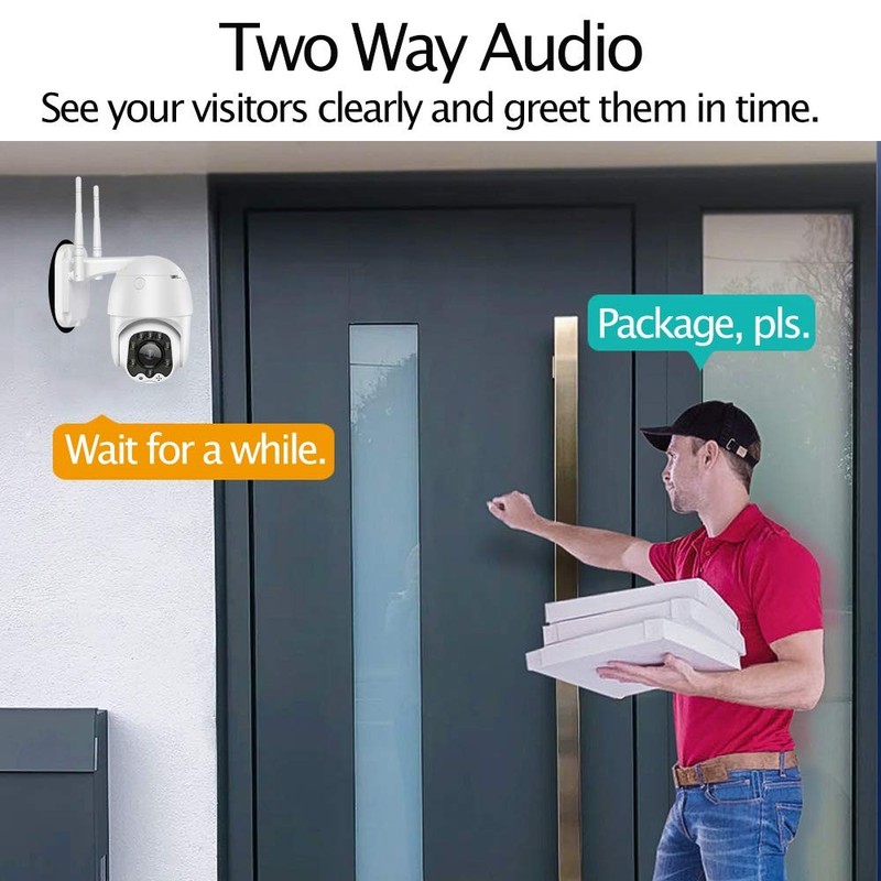 Outdoor PTZ WiFi IP Security Camera 1080P Home Surveillance Camera Pan/Tilt T... gallery