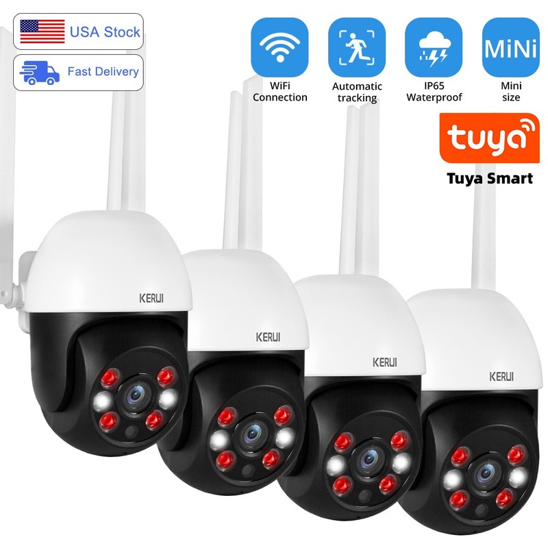 4Pcs/Set 5MP HD Cam Wireless Outdoor Smart WiFi Tuya APP IP Camera Home Security