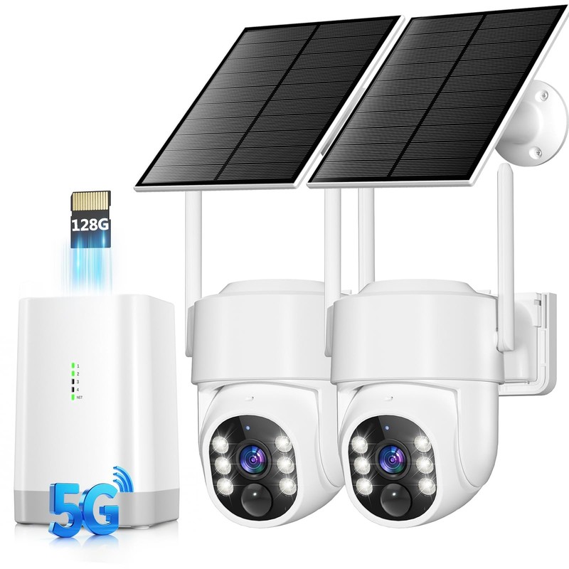 Security Cameras Wireless Outdoor 5G& 2.4G, No Subscription, 2 Cam-Kit,4MP So…