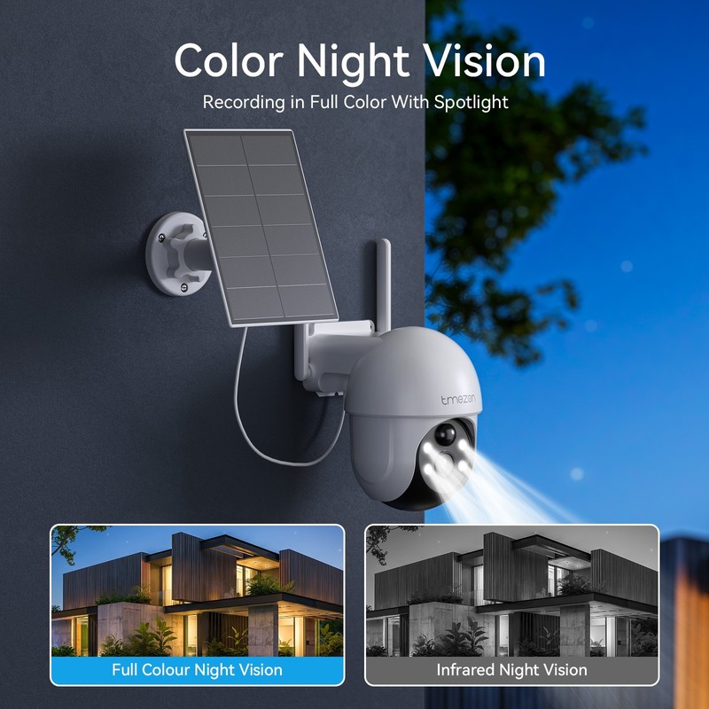 4MP Security Camera System Monitor Base Solar Battery Wireless PTZ Audio Outdoor gallery