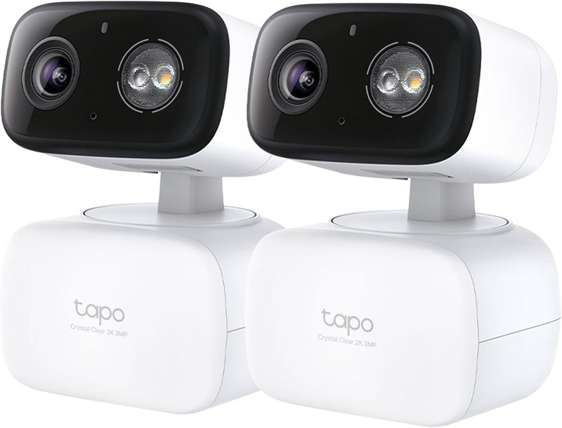 Tapo 2K Indoor/Outdoor Security Camera Pan/Tilt Wired Surveillance 2-Pack C216
