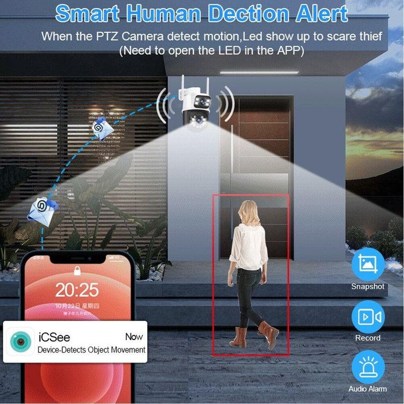 PTZ 2.4G/5G WiFi Outdoor security wireless 2X3MP Dual Lens Linkage Human Dete... gallery