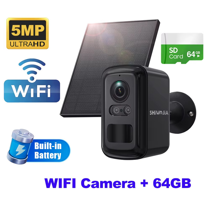 SHIWOJIA 5MP Solar Battery PTZ IP Camera with Night Vision and Two-Way Audio gallery