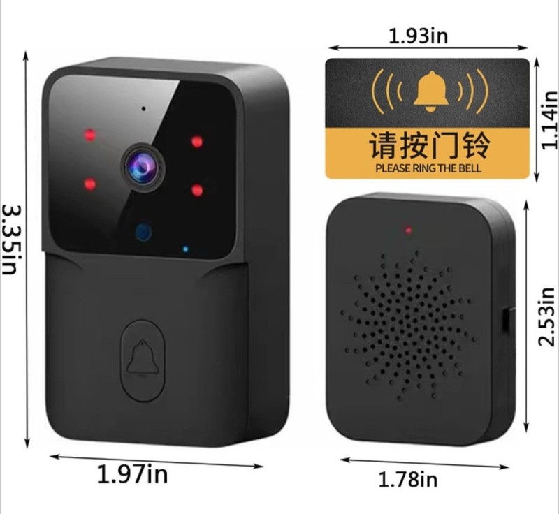 D9 Smart Doorbell 2.4 GHz Battery Operated Black read description gallery