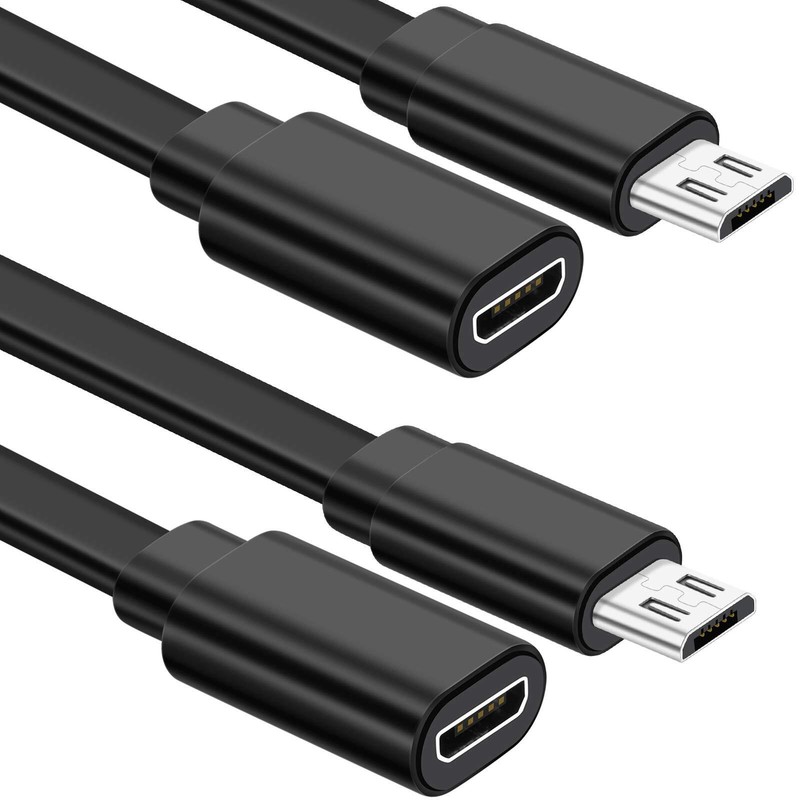 Sumind 2 Pack Micro Usb Extension Cable 10 Ft/ 3 Meters Male To Female Exten…