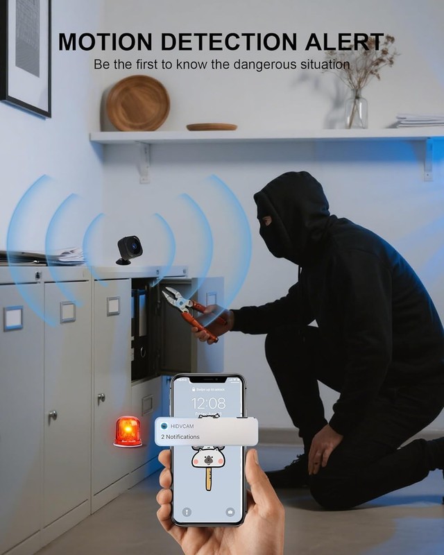 WiFi & Bluetooth Rechargeable 1080P Indoor Camera with Motion Detection Alerts gallery