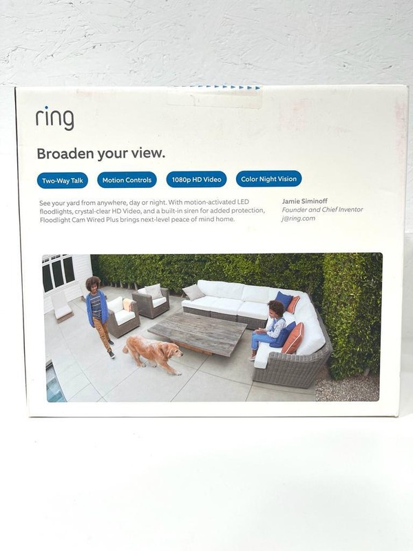 Ring Floodlight Cam Wired Plus | Outdoor Surveillance Camera Flood Light Siren gallery