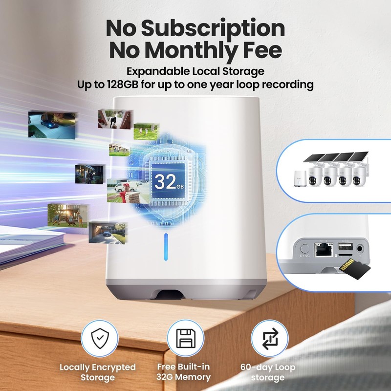 SOLIOM- 5MP Security Cameras Wireless Outdoor, No Subscription & Solar Powere... gallery