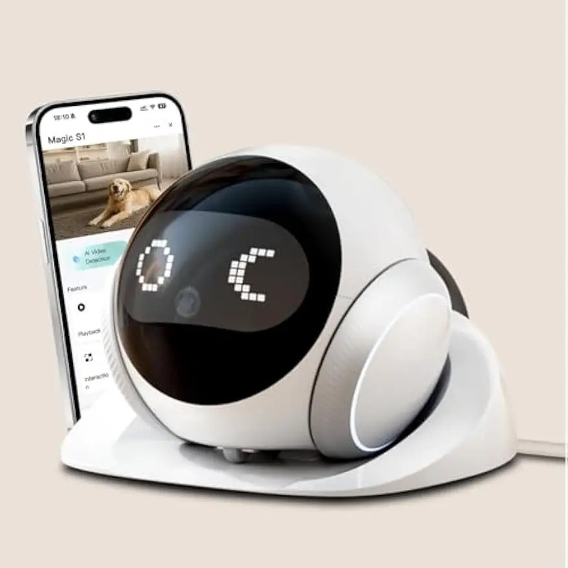 Pet Robot Camera | Indoor Movable with Auto-Recharge,2-Way Audio,Night Vision,Sm gallery
