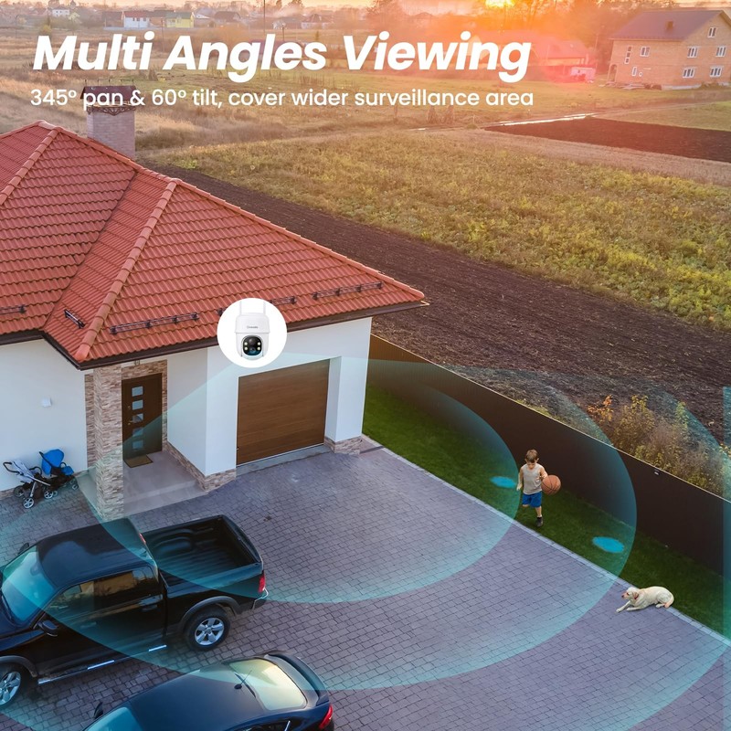 Cinnado 2K Cameras for Home Security-2.4G WiFi Outdoor Camera Wireless gallery
