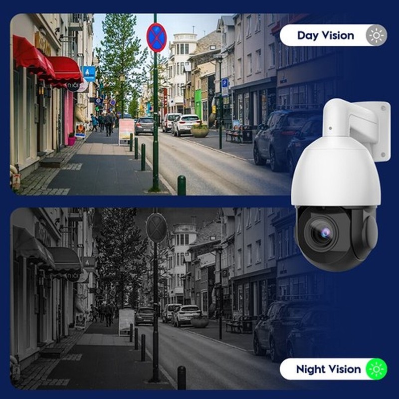 Vikylin 5MP 18X Zoom PTZ Camera IR POE 2 Way Audio Auto Tracking Speed Dome gallery