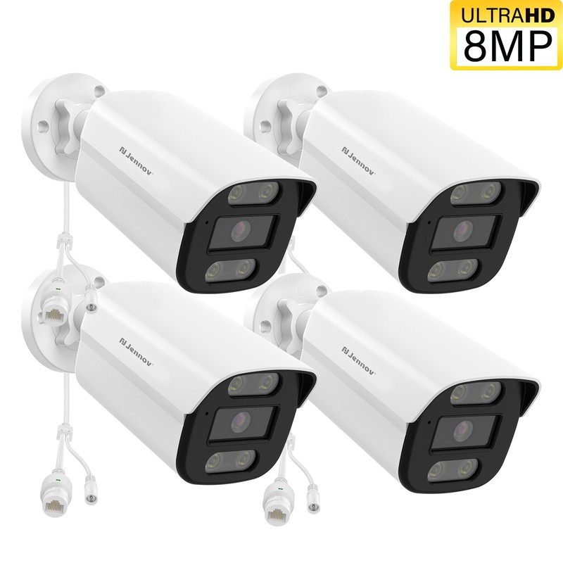 JENNOV 4K Color Night POE IP Security Camera Two Way Audio AI Detection