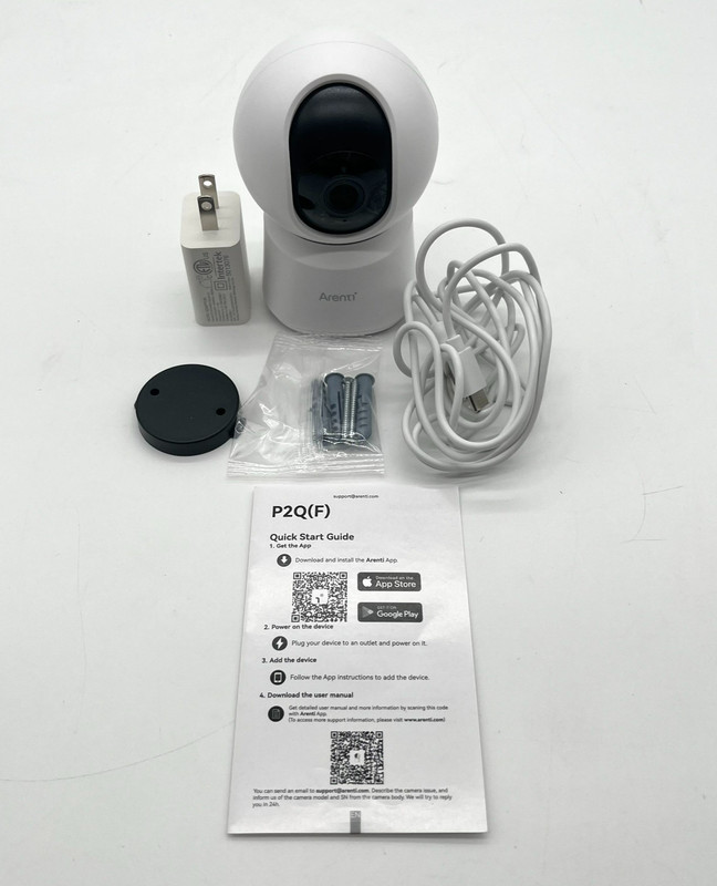 Arenti Dual-Band Wi-Fi Indoor PTZ Camera w/ Two Way Audio Model: P2Q - White gallery