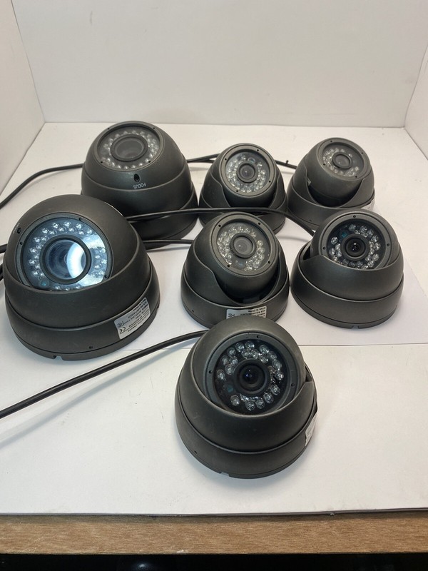Set Of 7 Color IR CCD Digital Security Cameras EUC Model: AD-A2000VIR, AD-A980IR