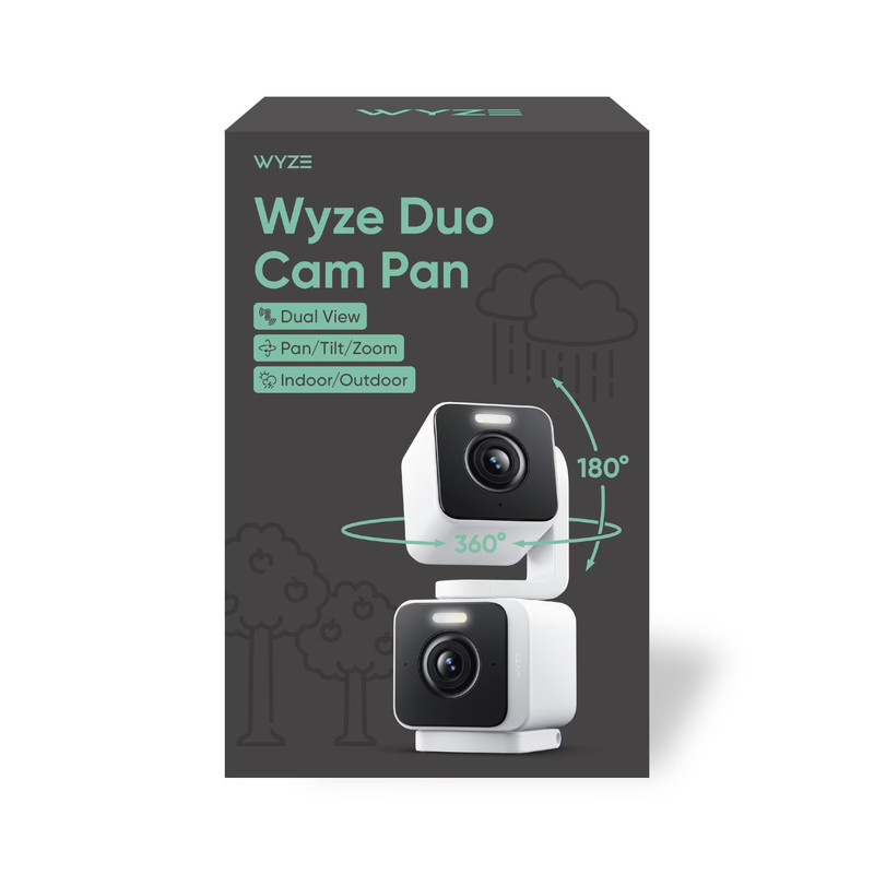 Wyze Duo Cam Pan Indoor/Outdoor Smart Security Camera 2K IP65 360° Pan/Tilt gallery