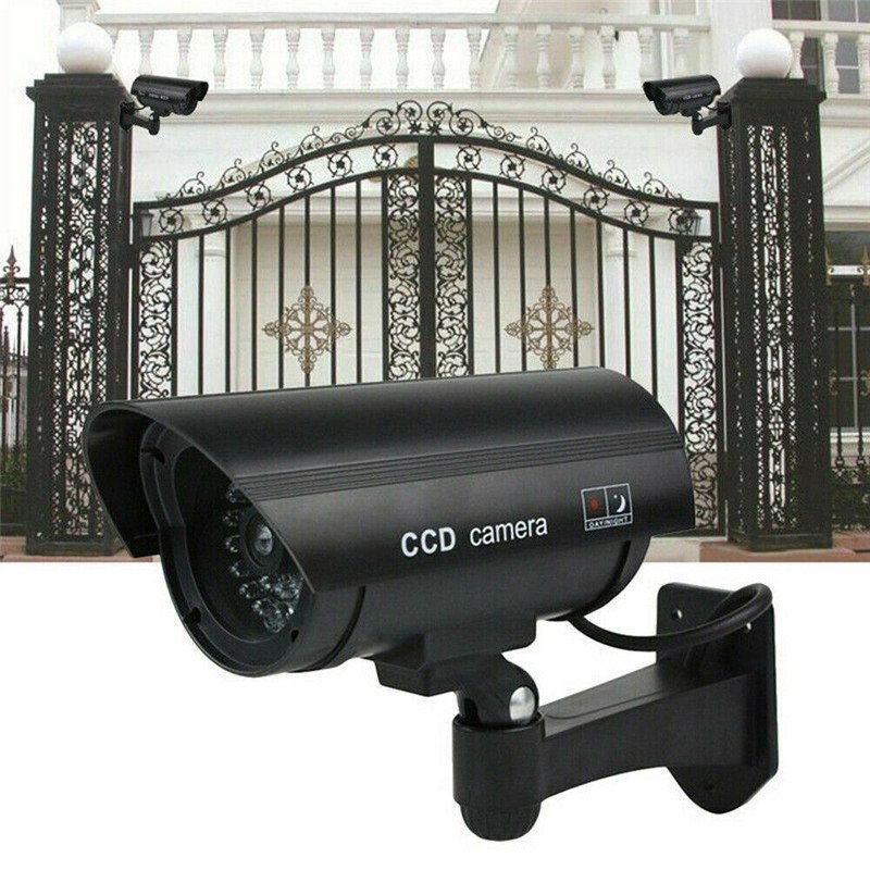 Wireless Fake Outdoor Security Camera Dummy CCTV Waterproof IR LED