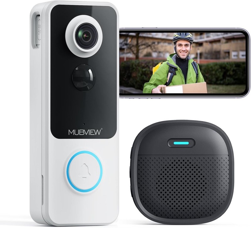 Wireless Video Doorbell with Chime, 1080p, 2-Way Talk, Night Vision, Human De... gallery