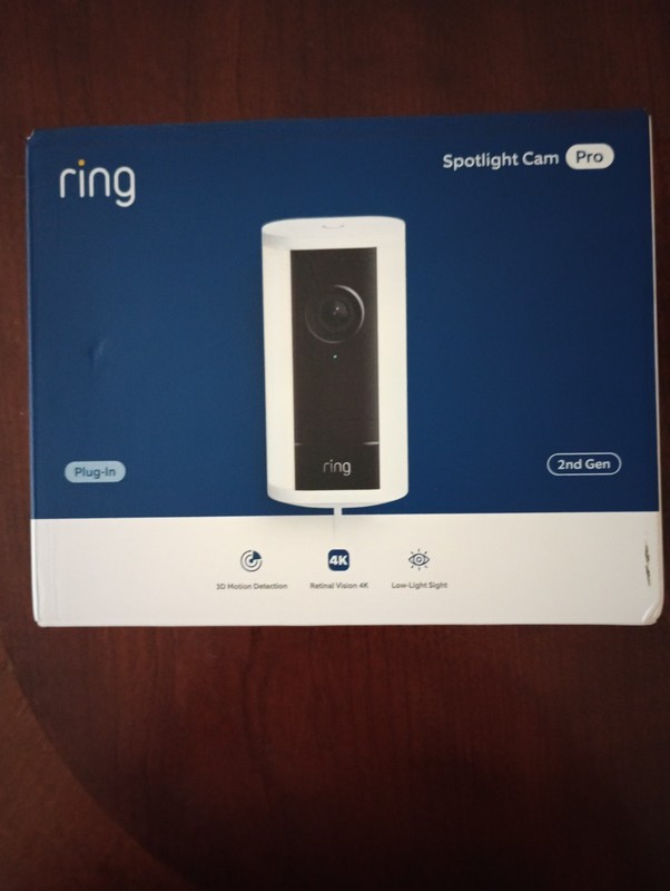 Brand New Ring Spotlight Cam Pro Plug-In 2nd Gen White 4k Retinal Vision 2025