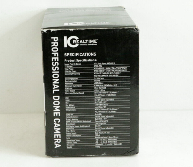 NOS IC Realtime EL-790W DNR Dome Day/ Night Watherprood Dome Camera (White) k54 gallery