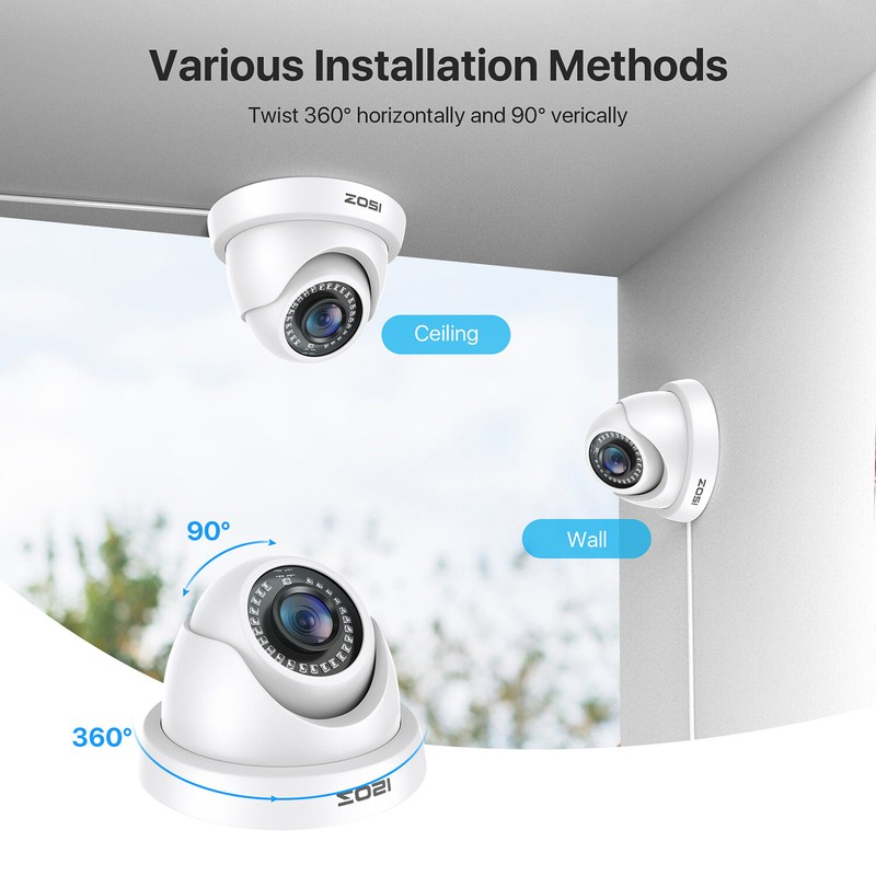 ZOSI Outdoor Dome Home Security Surveillance Camera 1080p HD 4in1 Night Vision gallery