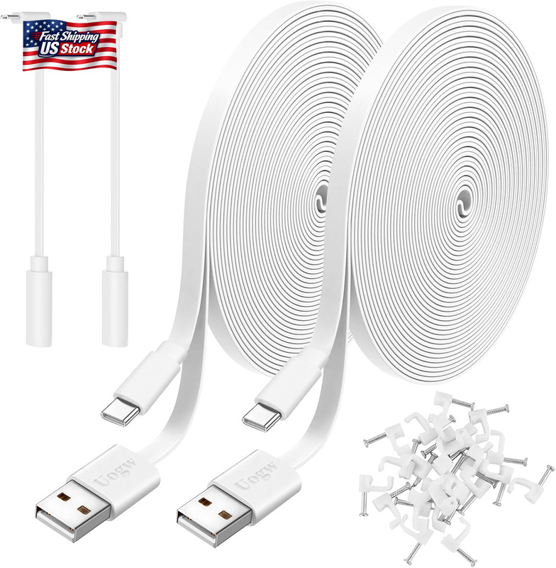 2 Pack 20FT Power Extension Cable Compatible with Wyze Cam V4/V3/Og,Wyze Cam Pan