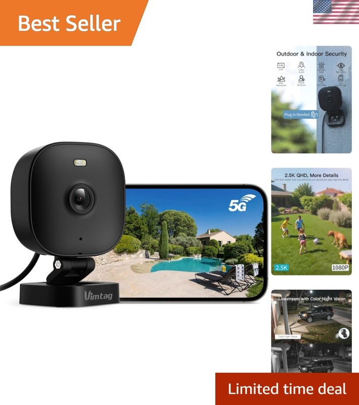4MP Outdoor Security Camera with Color Night Vision & 2-Way Audio – Rated