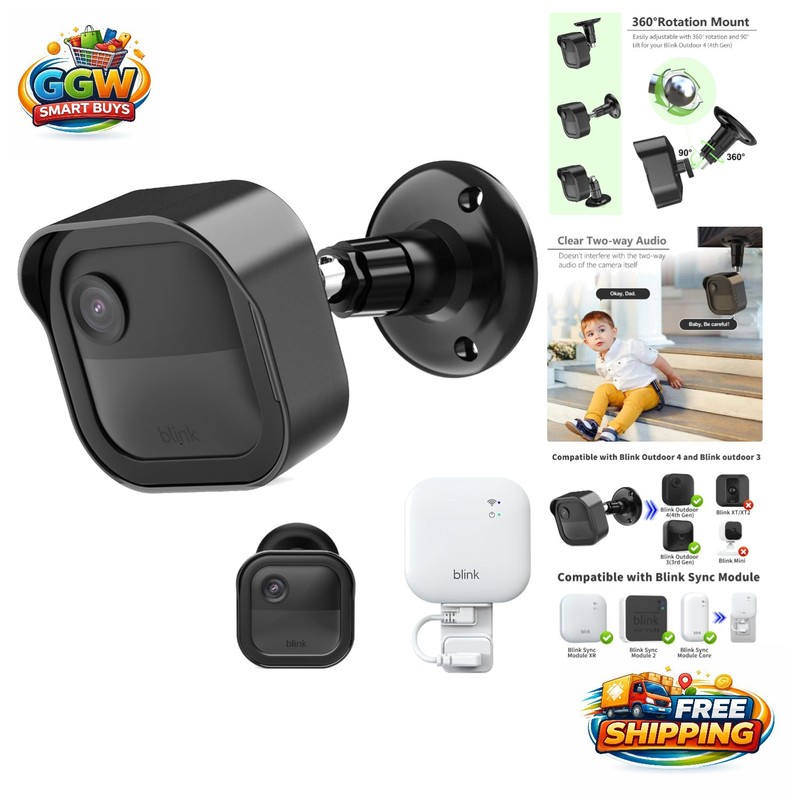 Stable Wall Mount for Blink Outdoor 4 with 360-Degree Flexibility and Protection