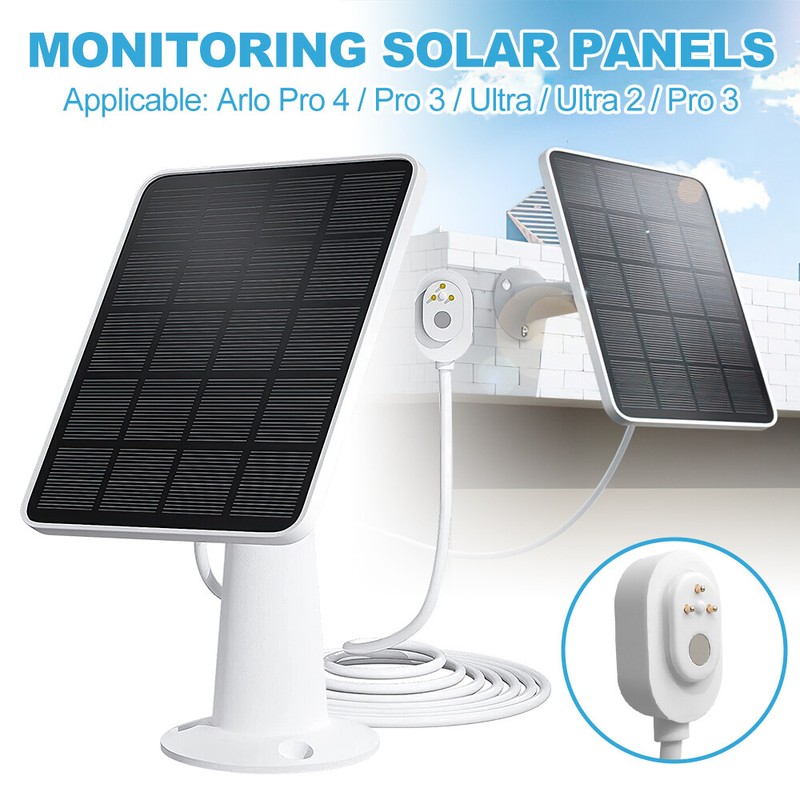 4W Solar Panel Charger 3m Cable For Arlo Pro 3/4 Ultra/Ultra 2 Floodlight Camera gallery