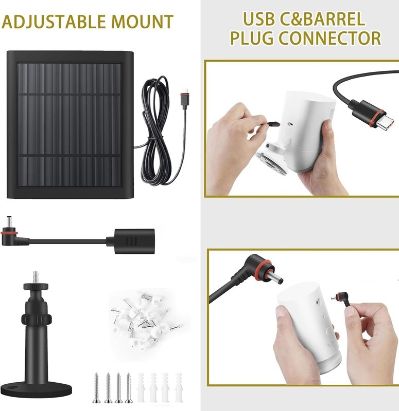 3 Pack - Solar Panel for Security Camera Spotlight Cam Plus/Pro(Battery) Stick u gallery