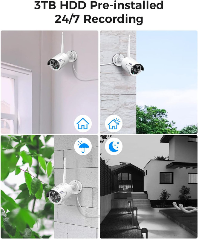 [16CH Expandable] Home Security System, 24/7 Recording 5MP Wired Plug-In Powere gallery