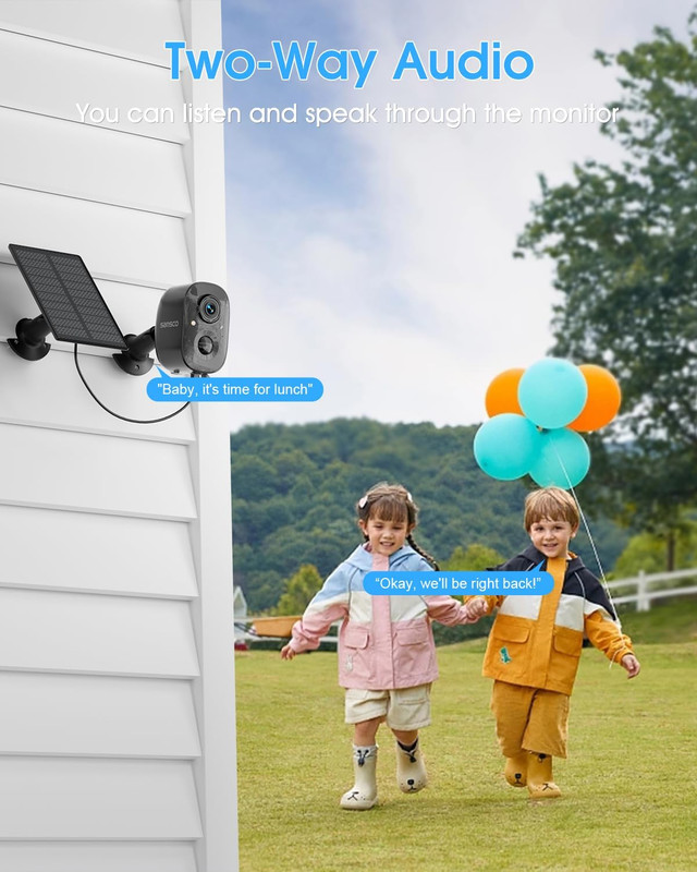 Wireless Solar Security Wireless Camera, 4MP Wifi Camera Outdoor with Color Nigh gallery