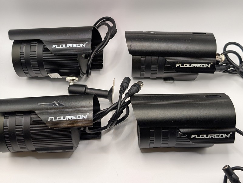 Lot of 4 FLOUREON Bullet CCTV Security Cameras – Tested & Working gallery