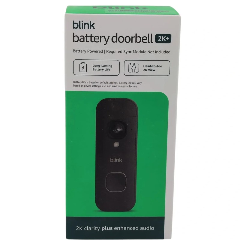 Blink Battery Doorbell 2K+ Wireless 2K Video Night Vision Alexa Smart Black