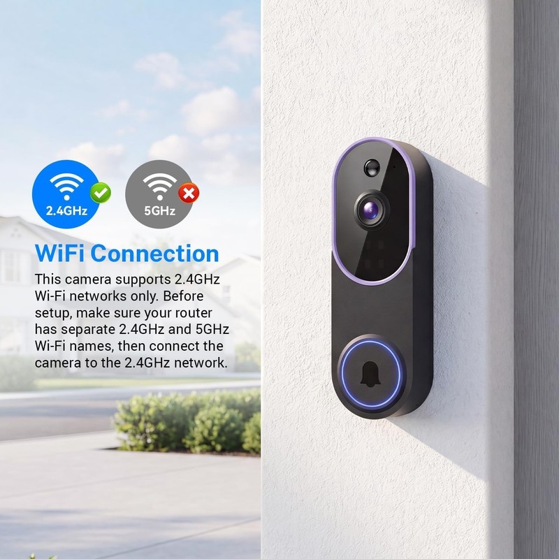 Video Doorbell 1080p HD Camera WI-FI Night Vision Motion Detection Wireless gallery