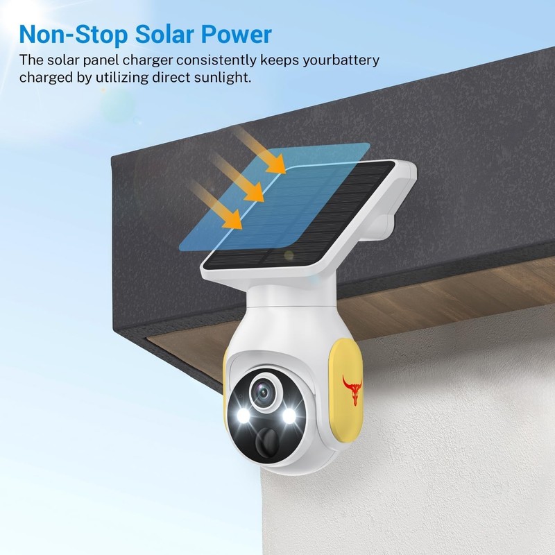 1080p Security Camera Wireless with Solar Panel, AI Human Detection, 2-Way Audio gallery
