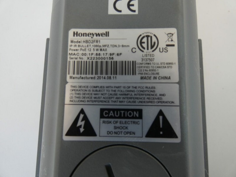 Honeywell HBD2FR1 Bullet Camera 1080p, 3-9mm gallery