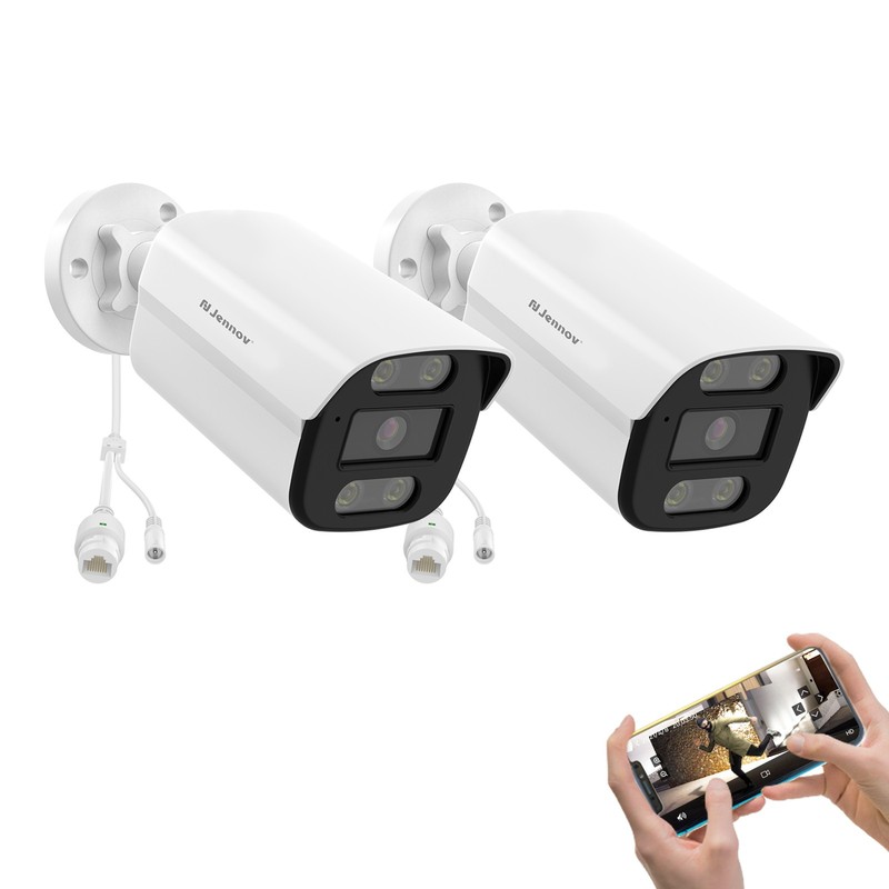 JENNOV 8MP Audio PoE Security IP Camera Outdoor Night Vision CCTV Metal Camera