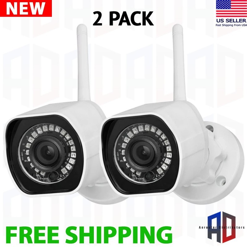 (2-Pack) Wireless Outdoor Security Camera Night Vision with Wifi Cloud Service