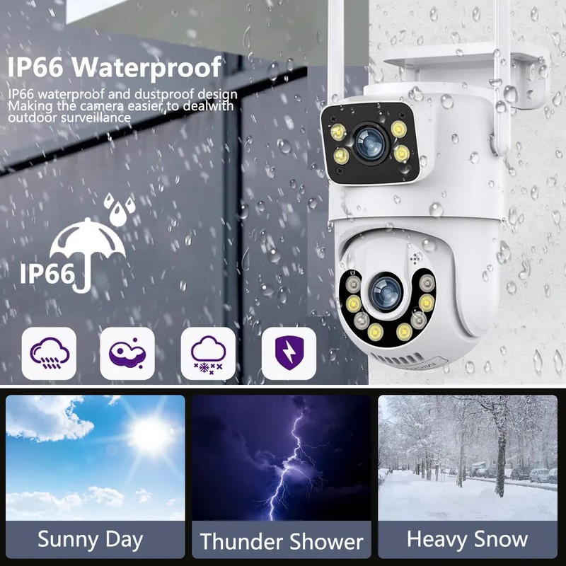 8MP 4K WiFi IP Camera Auto Tracking PTZ Surveillance Camera Outdoor Night Vision gallery