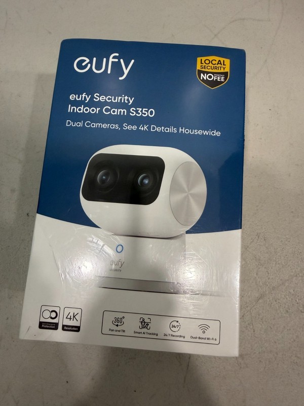 eufy S350 4K Indoor Security Camera Dual Cameras 360° PTZ Baby Monitor 8×Zoom
