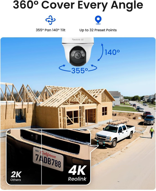 REOLINK 4K LTE Cellular Security Camera Wireless Outdoor, 360° Smart Detection w gallery